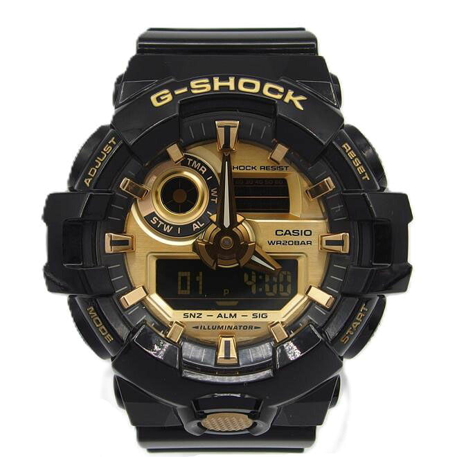 CASIO カシオ/G-SHOCKデジアナウォッチ/クォーツ/ブラック×ゴールド/GA-710GB-1AJF//Aランク/04