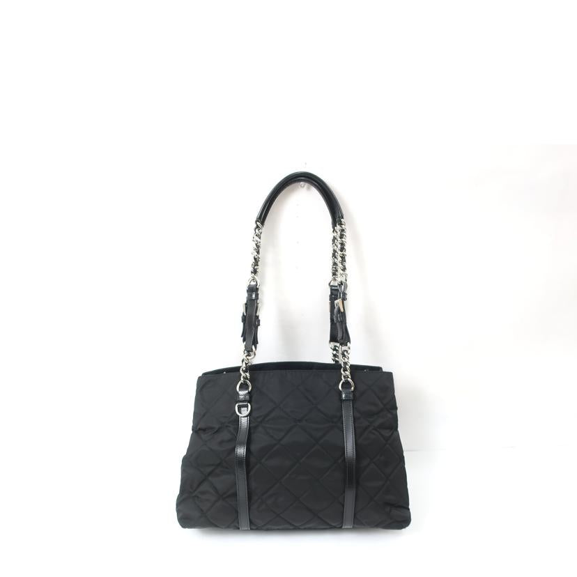 PRADA プラダ/ナイロン キルティングチェーンショルダーバッグ ブラック//ABランク/65
