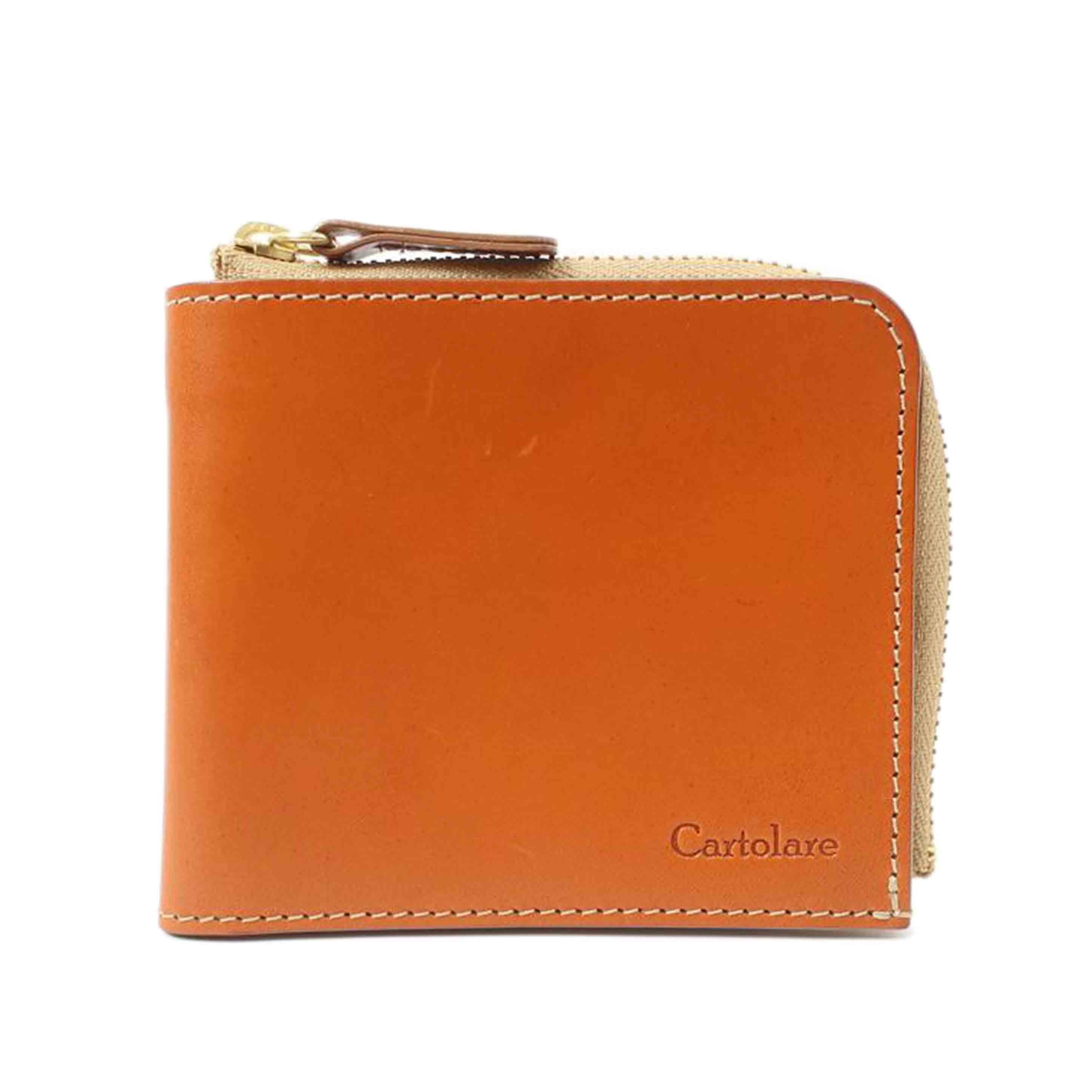 Cartolare カルトラーレ/レザー二つ折り財布 薄型 ブラウン//ABランク/65