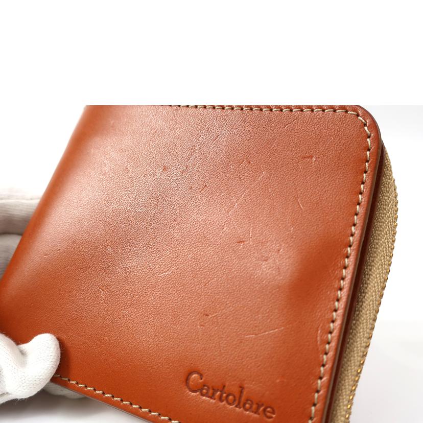 Cartolare カルトラーレ/レザー二つ折り財布 薄型 ブラウン//ABランク/65