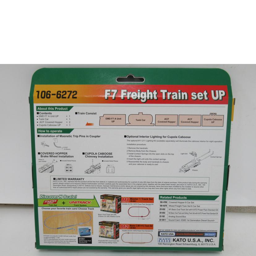 KATO USA/Nゲージ/F7貨物列車セット/UP/106-6272//SAランク/63