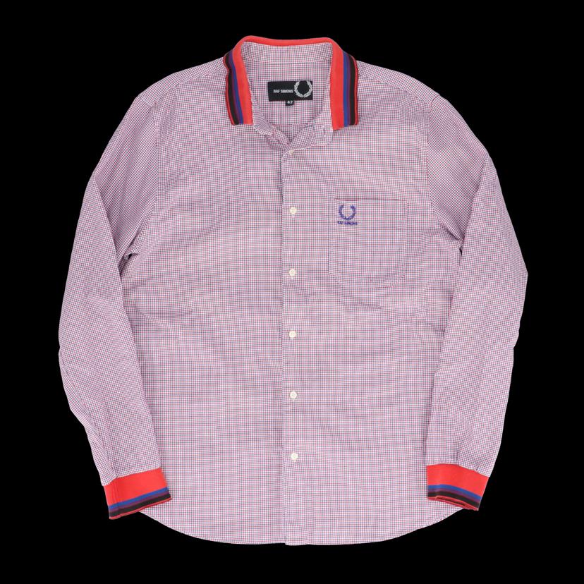 RAFSIMONS ラフシモンズ×フレッドペリー/xFREDPERRY/リブニットポロシャツ/千鳥格子/希少/入手困難//ABランク/24