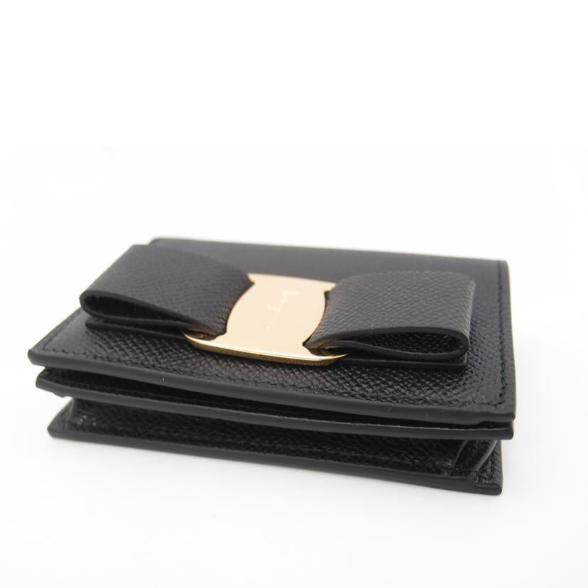 FERRAGAMO フェラガモ/ヴァラリボン二つ折り財布/ブラック/22D515//Sランク/69