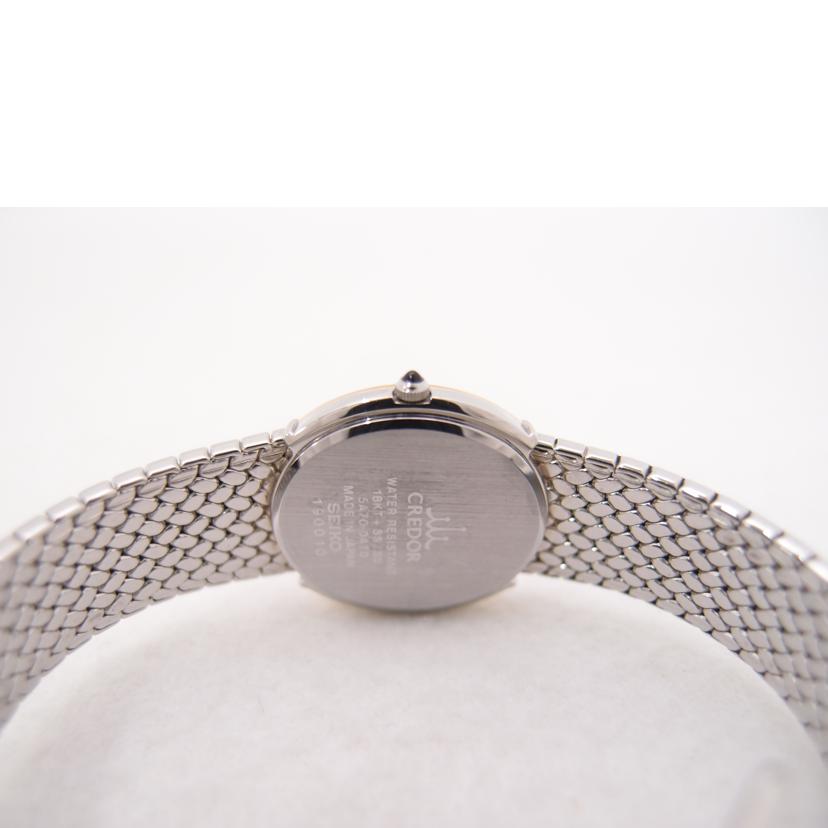 SEIKO セイコー 18KT×SS シェル文字盤 腕時計 5A70-0AT0/CREDOR・ダイヤベゼル/レディース/クオーツ/GSWE942//190***/Aランク/69