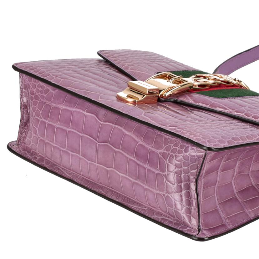 GUCCI グッチ/シルヴィクロコダイルシェリーラインショルダー /524405//000***/SAランク/75