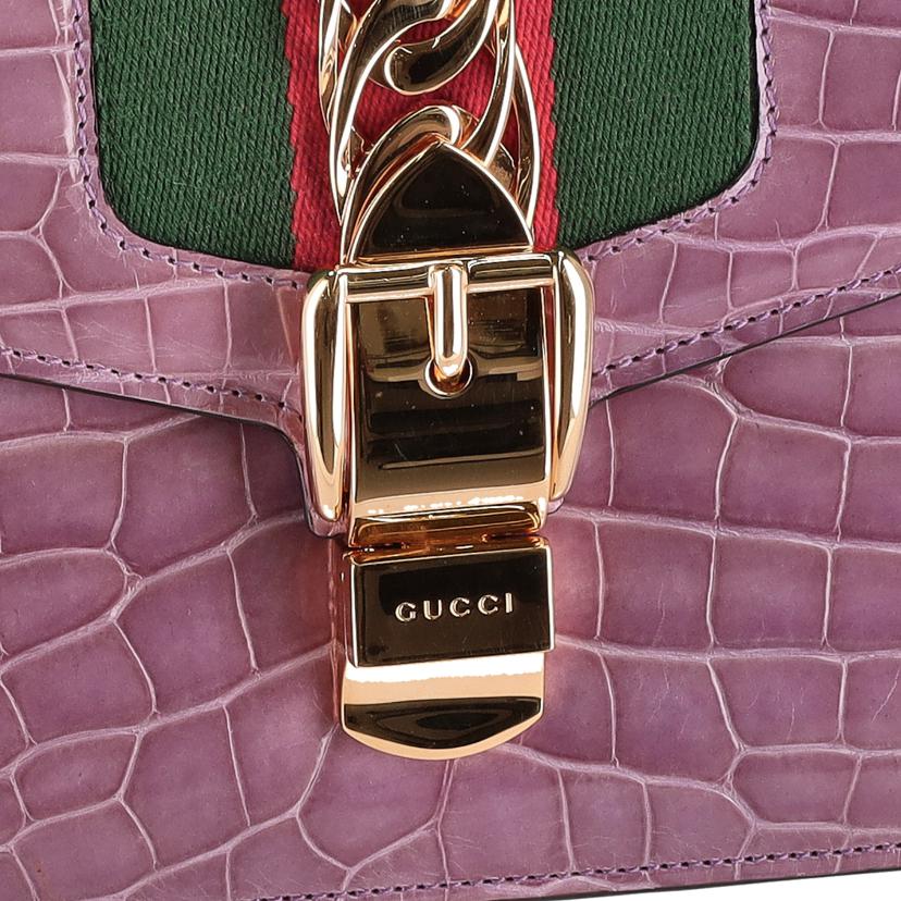 GUCCI グッチ/シルヴィクロコダイルシェリーラインショルダー /524405//000***/SAランク/75