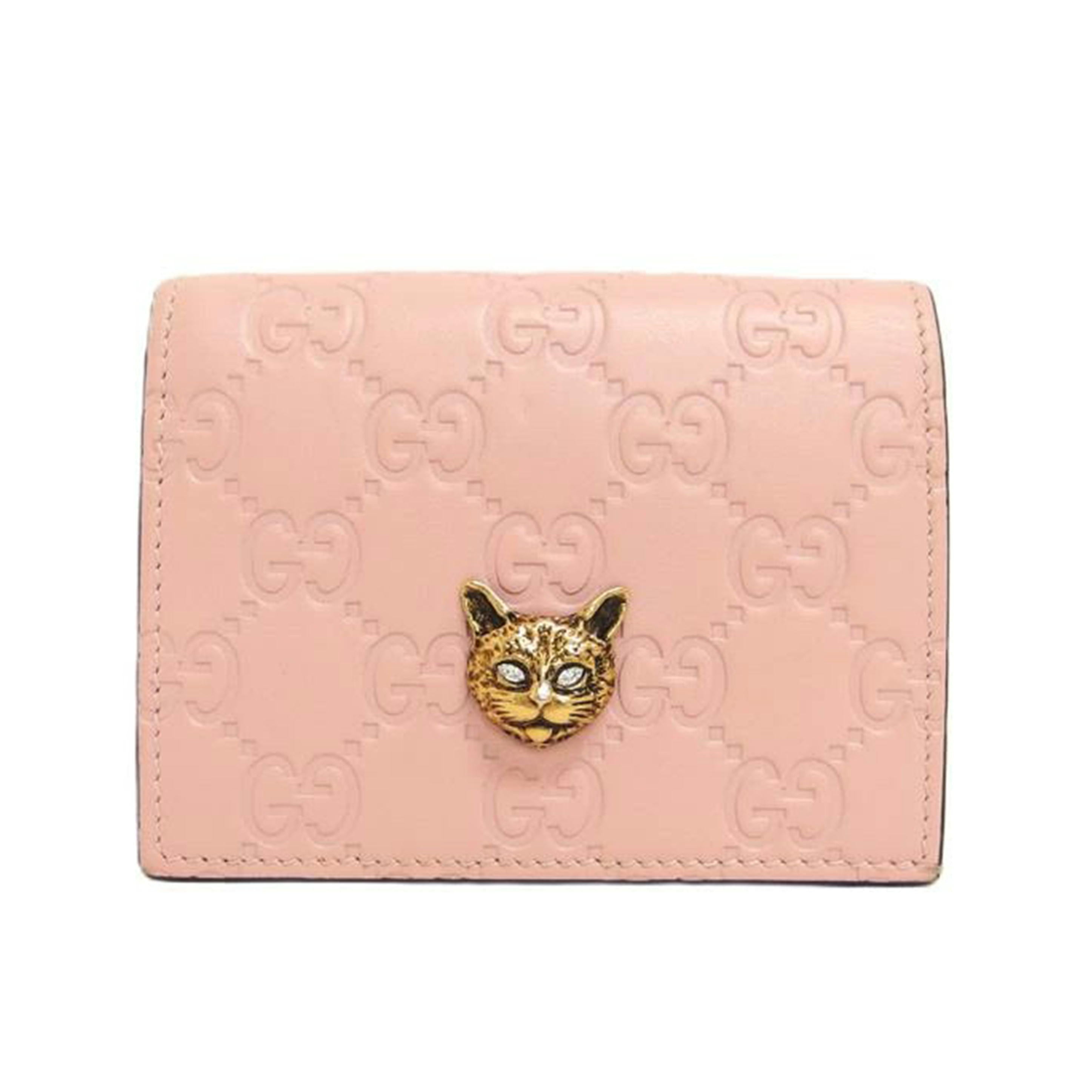 GUCCI グッチ/グッチシマレザー/リネアキャット/フラップウォレット/548057//095*/Aランク/04