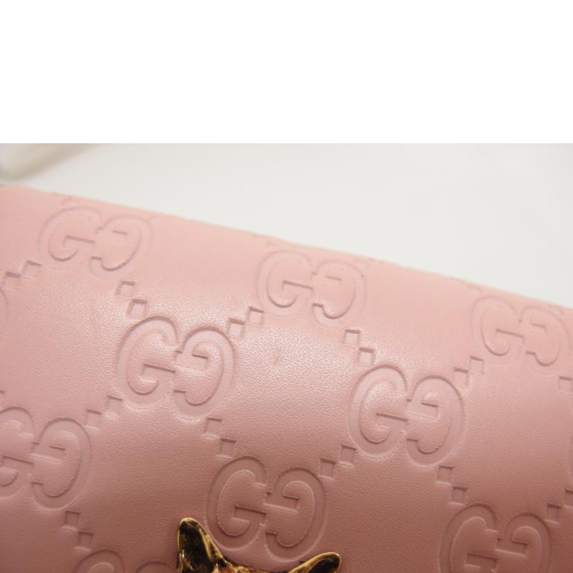 GUCCI グッチ/グッチシマレザー/リネアキャット/フラップウォレット/548057//095*/Aランク/04