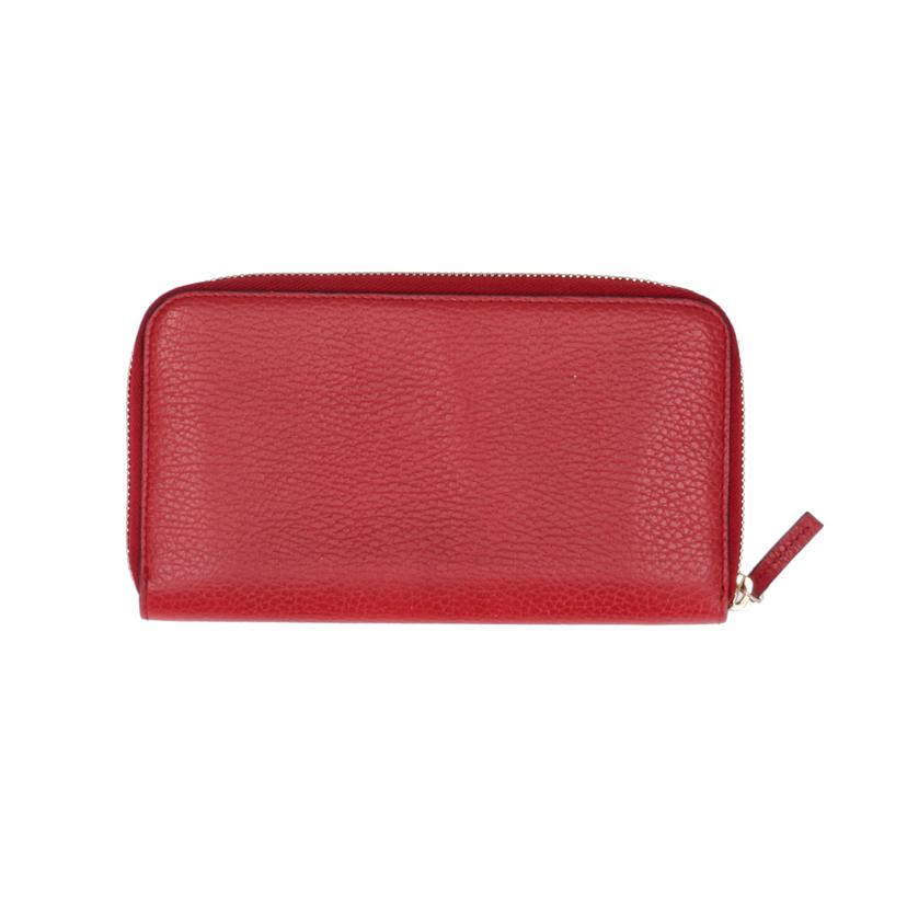 GUCCI グッチ/インターロッキングラウンドファスナー長財布/レッド/449347//218*/ABランク/75