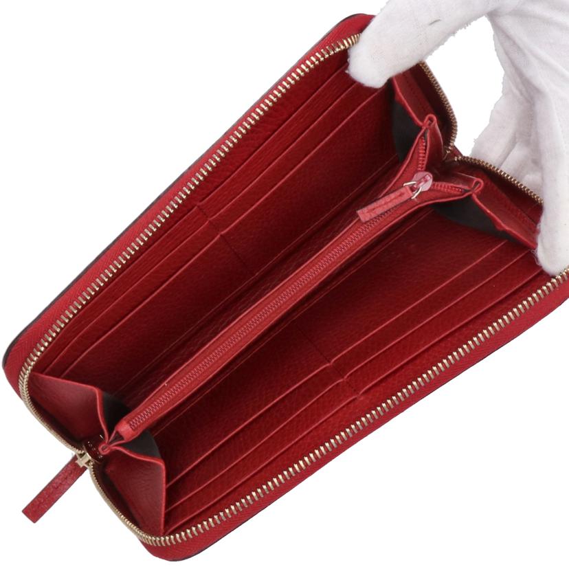 GUCCI グッチ/インターロッキングラウンドファスナー長財布/レッド/449347//218*/ABランク/75