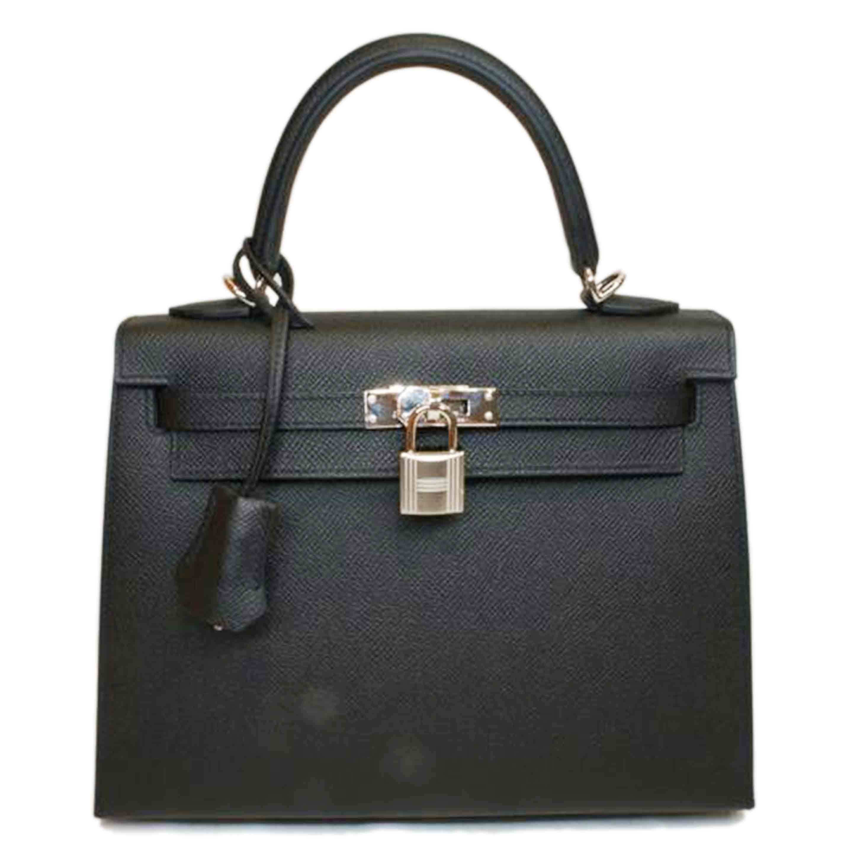 HERMES エルメス/ケリー25/エプソン/ノワール/シルバー金具//B/SAランク/92