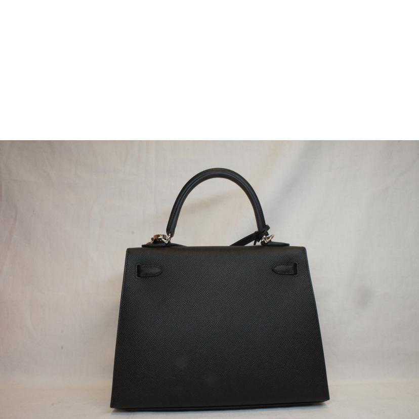 HERMES エルメス/ケリー25/エプソン/ノワール/シルバー金具//B/SAランク/92