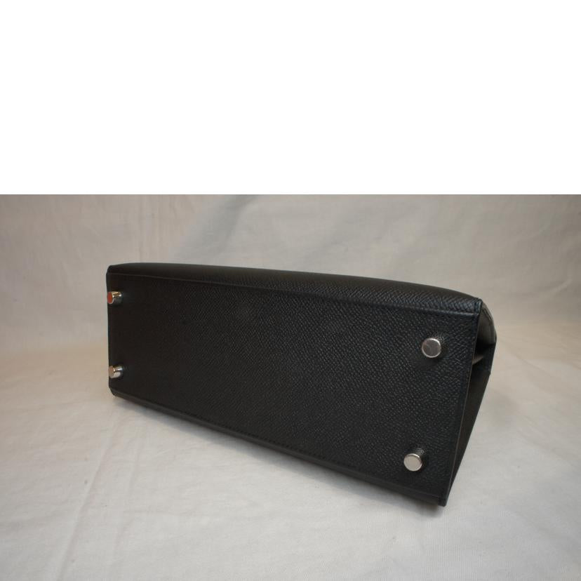 HERMES エルメス/ケリー25/エプソン/ノワール/シルバー金具//B/SAランク/92