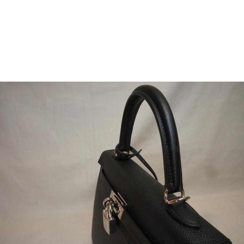 HERMES エルメス/ケリー25/エプソン/ノワール/シルバー金具//B/SAランク/92