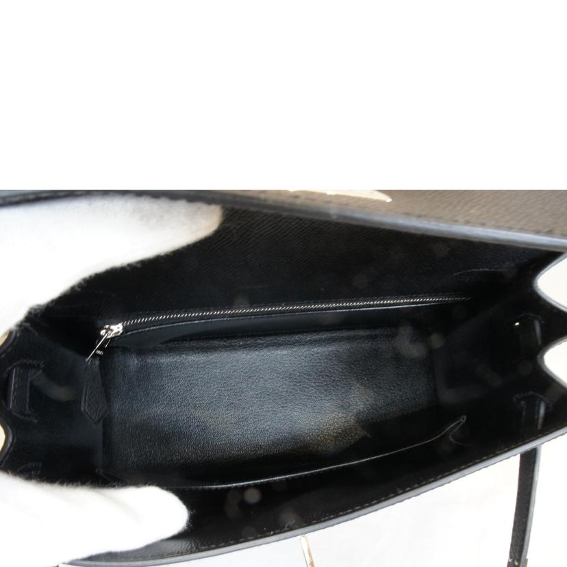 HERMES エルメス/ケリー25/エプソン/ノワール/シルバー金具//B/SAランク/92