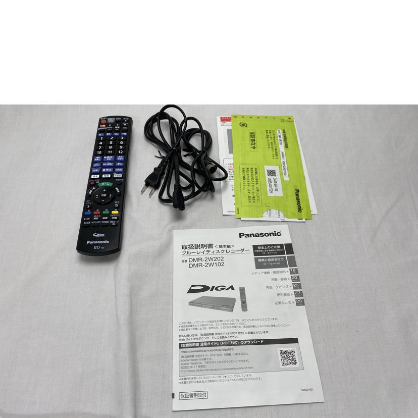 Panasonic パナソニック/BDレコーダー DIGA/DMR-2W102//VN3SA007029/ABランク/52