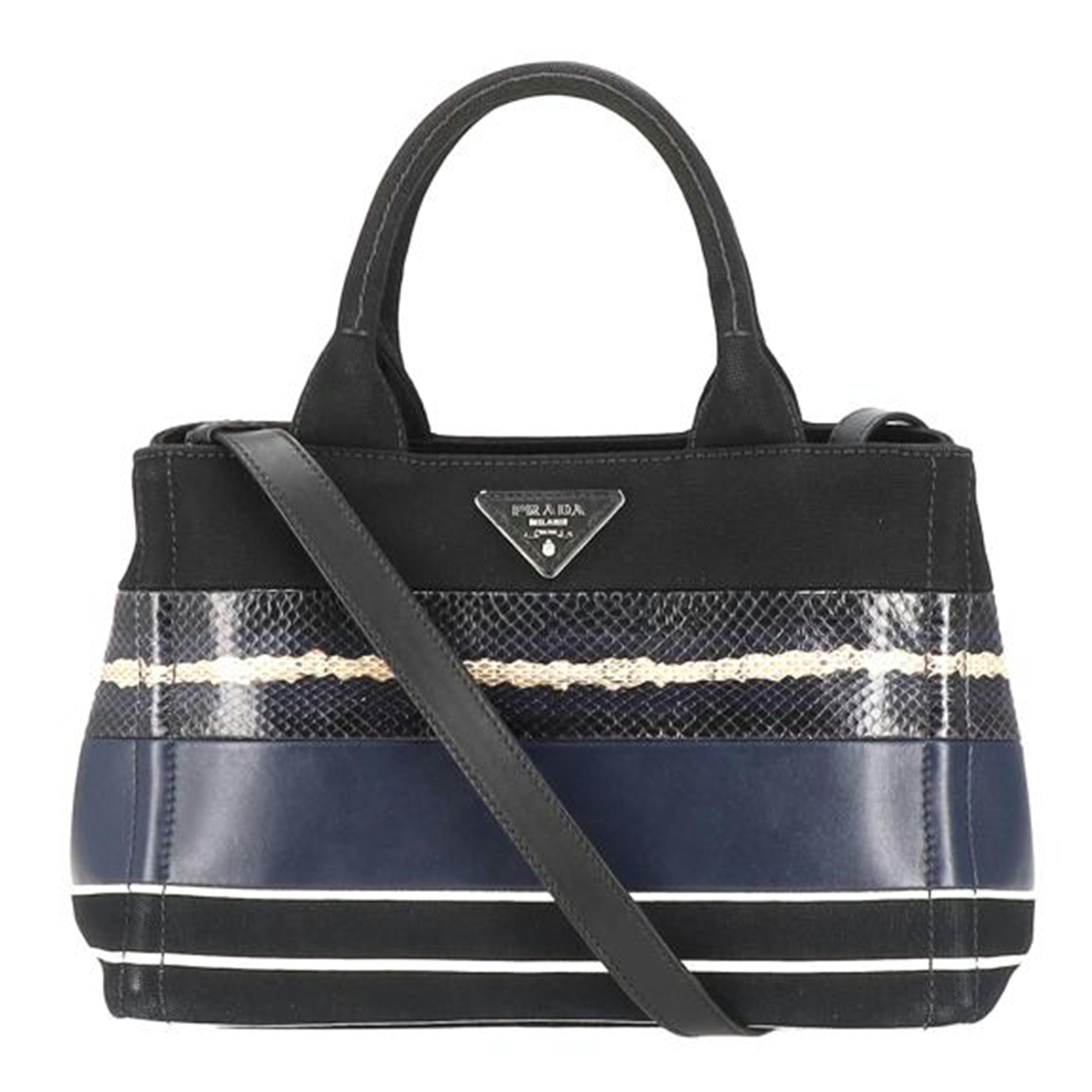 PRADA/カナパミニ/パイソン×レザー×キャンバス/1BG429//Aランク/85
