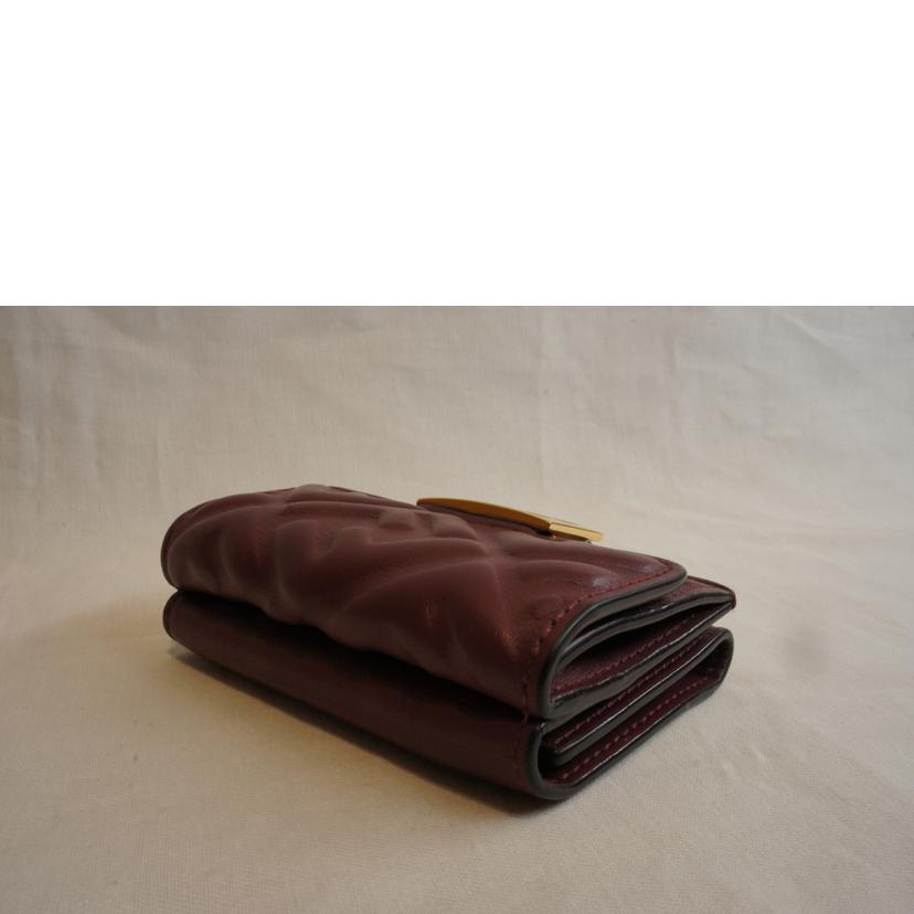 FENDI フェンディ/マイクロウォレットナッパレザーエンボスズッカエンジ//ABランク/92