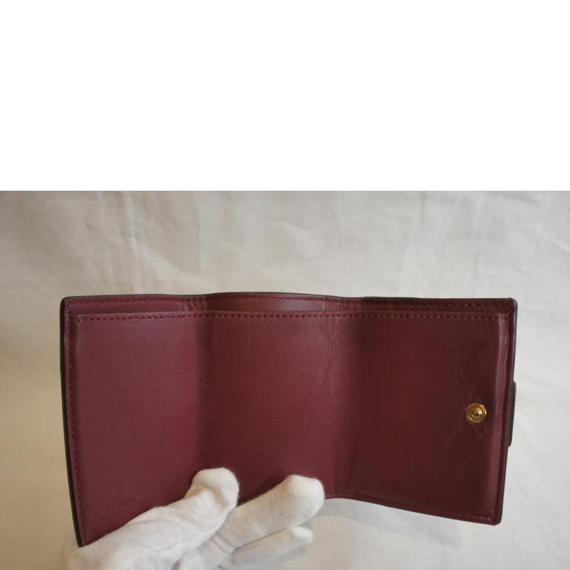 FENDI フェンディ/マイクロウォレットナッパレザーエンボスズッカエンジ//ABランク/92