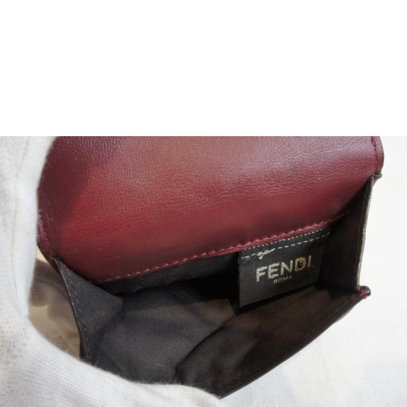 FENDI フェンディ/マイクロウォレットナッパレザーエンボスズッカエンジ//ABランク/92