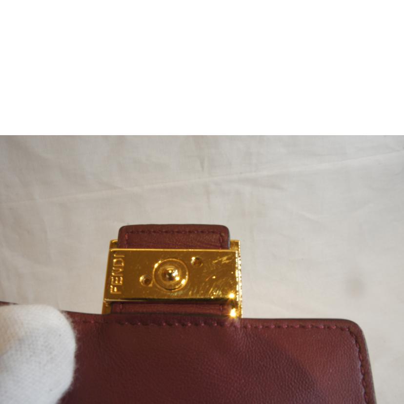 FENDI フェンディ/マイクロウォレットナッパレザーエンボスズッカエンジ//ABランク/92