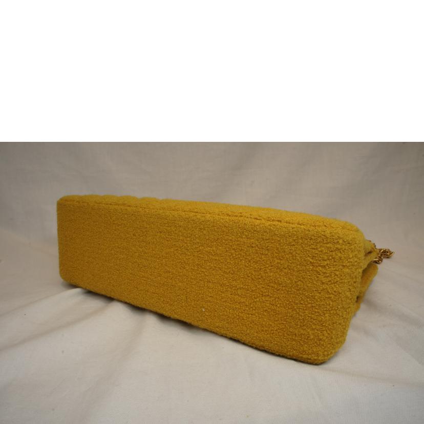 CHANEL シャネル/Vステッチキルティングウールチェーンショルダーイエロー//372****/ABランク/92