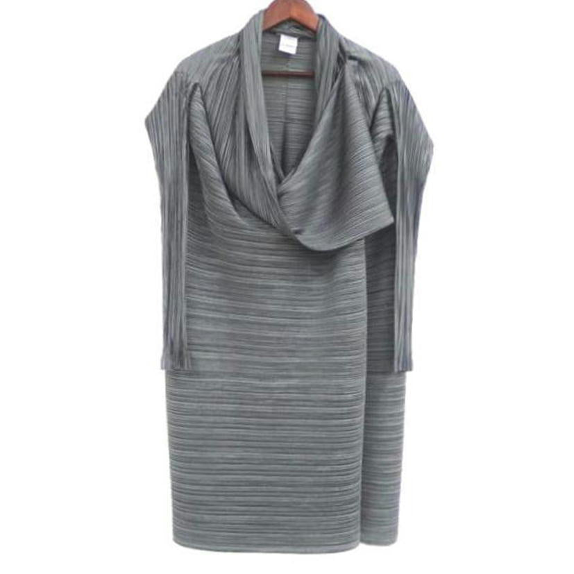 ISSEY MIYAKE イッセイミヤケ/ISSEY MIYAKE プリーツロングジャケット/グレー/IM74-JA603//ABランク/82