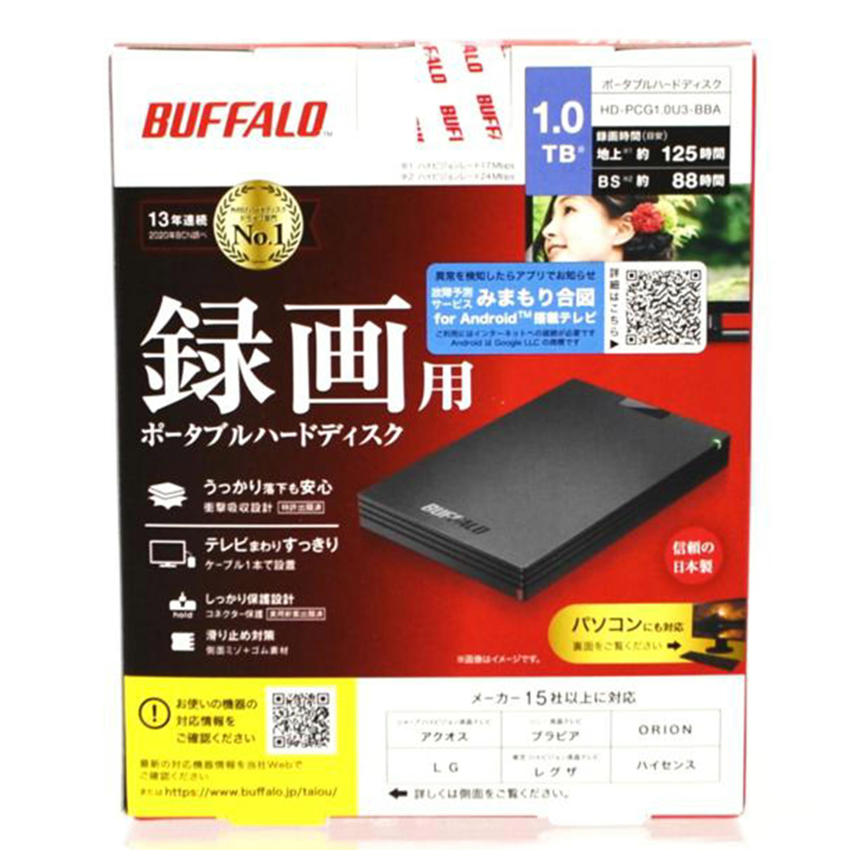 BUFFALO バッファロー/ポータブルHDD 1TB/HD-PCG1.0U3-BBA//Sランク/75
