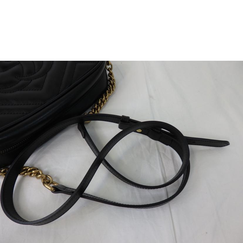 GUCCI グッチ/GGマーモント/キルティング/ショルダーバッグ/黒/447632//520***/Aランク/84