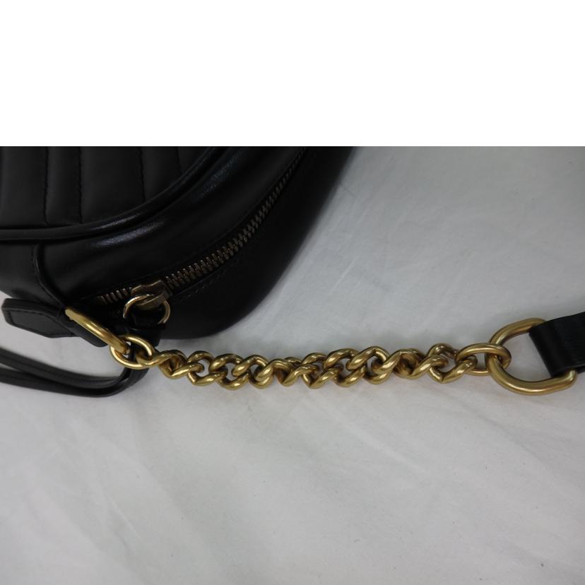 GUCCI グッチ/GGマーモント/キルティング/ショルダーバッグ/黒/447632//520***/Aランク/84