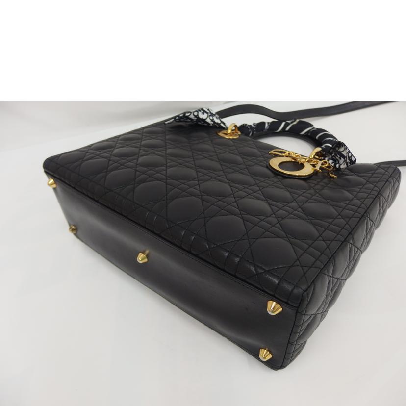 DIOR ディオール/レディーディオールラージ/カナージュ2WAY黒//ABランク/82