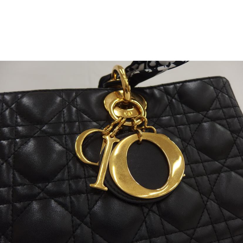 DIOR ディオール/レディーディオールラージ/カナージュ2WAY黒//ABランク/82