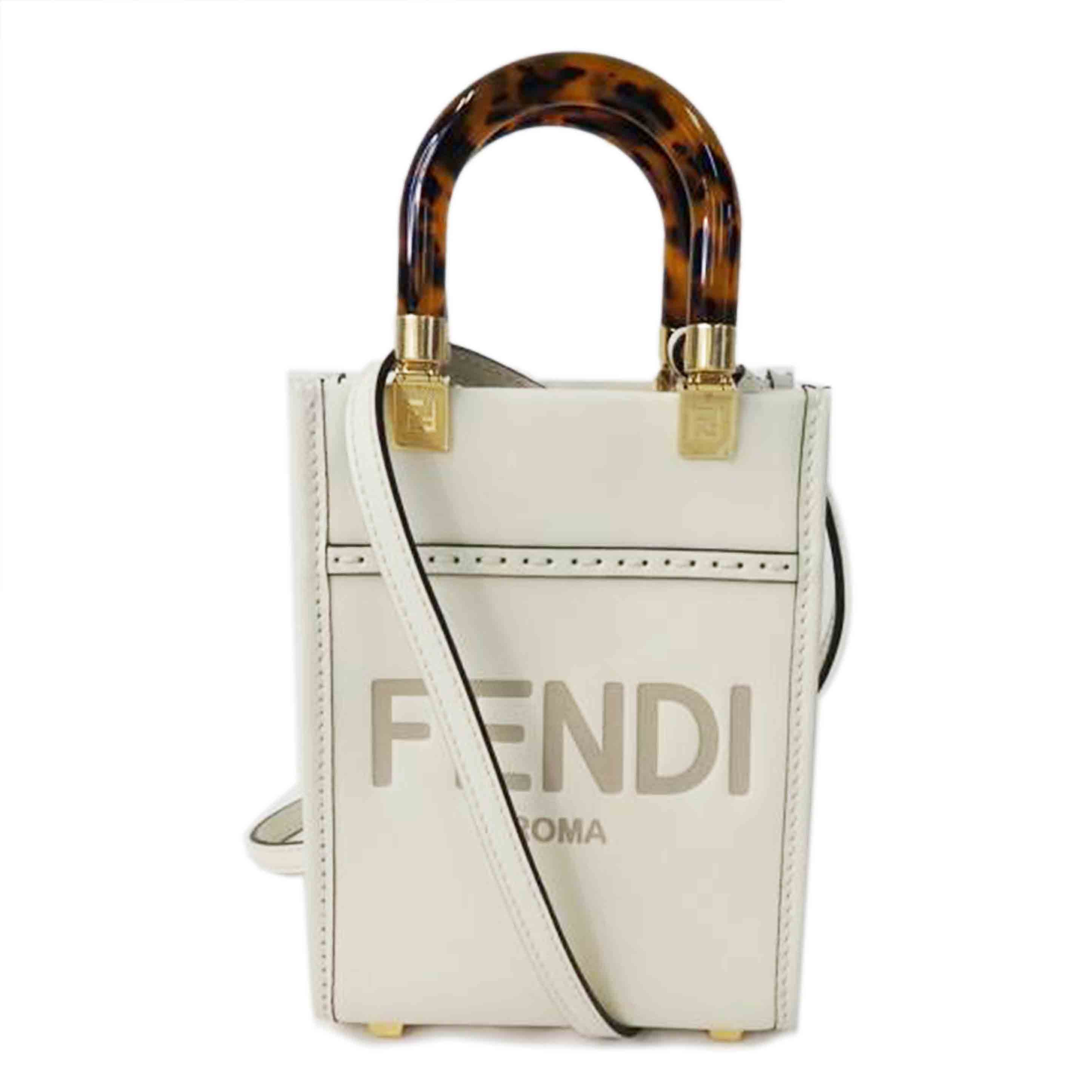 FENDI フェンディ/ミニ サンシャイン/ショルダーバッグ/ショッパー/ホワイト系/8BS051//ABV*/Aランク/84