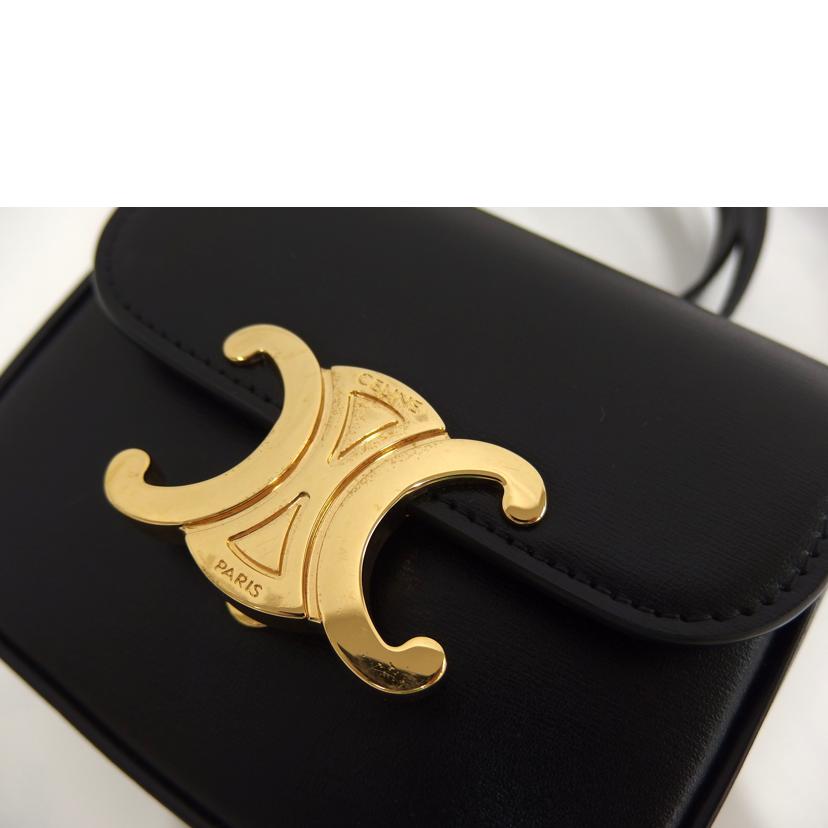 CELINE セリーヌ/ミニトリオンフ/ミニクロード/ノワール//Aランク/82