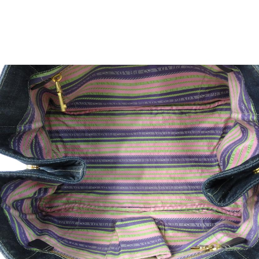PRADA プラダ/カナパ/トートバッグ/デニム/BLEU×FUXIA/BN1872//197/ABランク/84