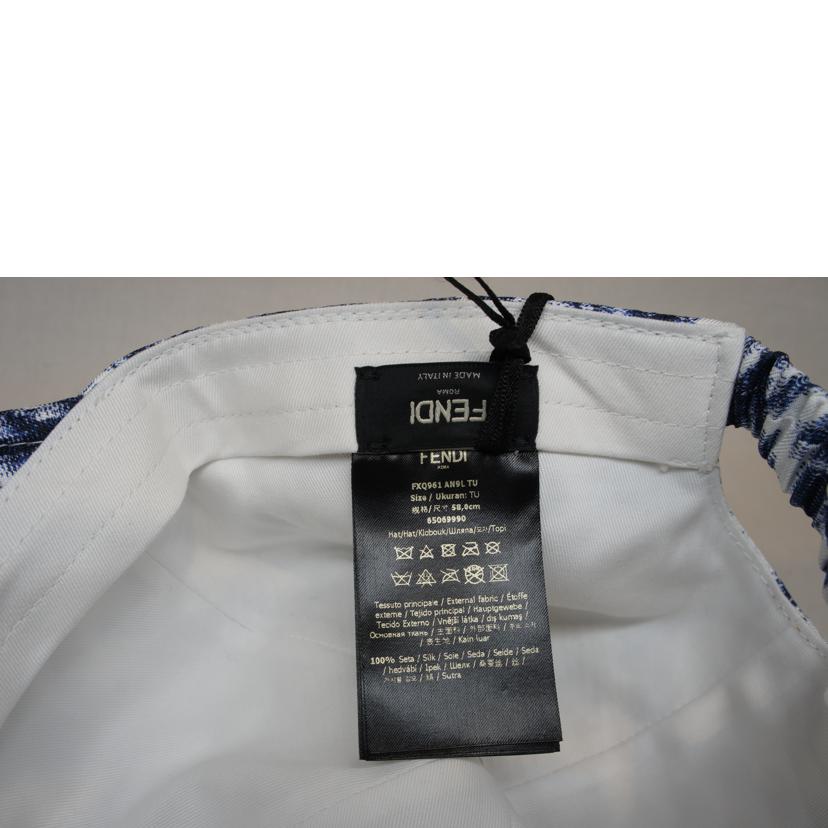 FENDI フェンディ/シルク100%レオパードズッカFFキャップ//SAランク/92