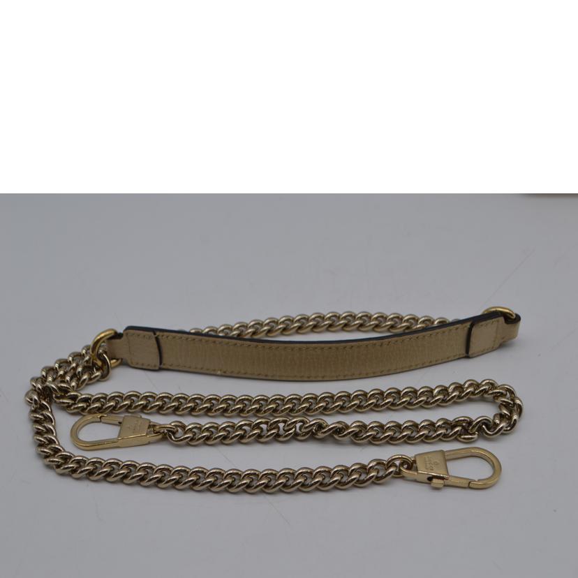 GUCCI グッチ/インターロッキングGチェーンレザーショルダー/アイボリー/607720//Bランク/89