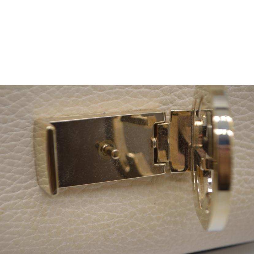 GUCCI グッチ/インターロッキングGチェーンレザーショルダー/アイボリー/607720//Bランク/89