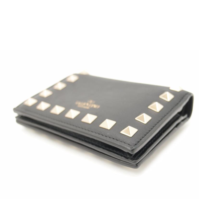 VALENTINO ヴァレンティノ ガラヴァーニ/ロックスタッズコンパクトウオレット/ブラック/QW0P0P39BOL//Aランク/69