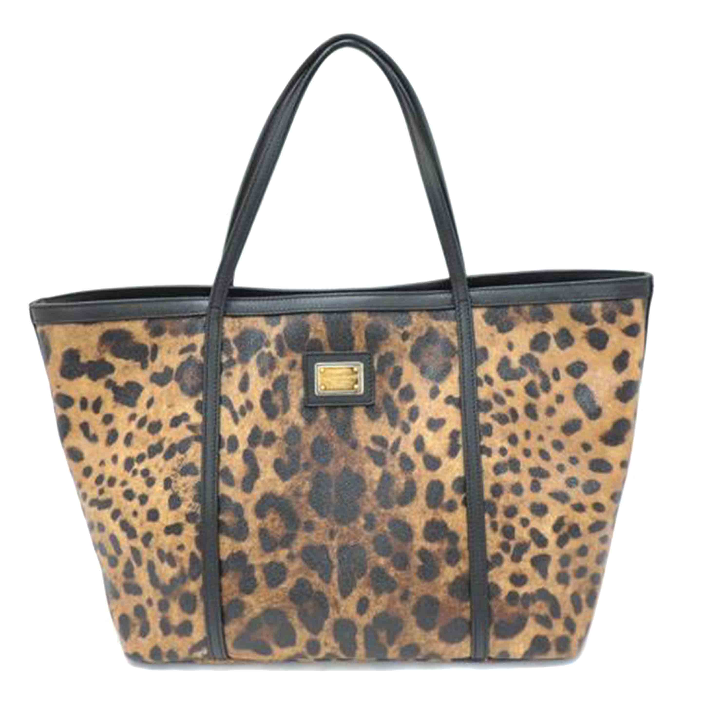 DOLCE&GABBANA D&G/レオパードトート/ブラウン//Aランク/69