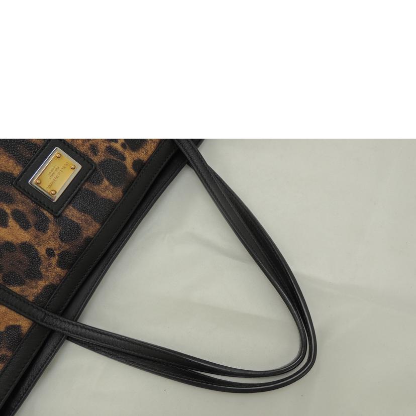 DOLCE&GABBANA D&G/レオパードトート/ブラウン//Aランク/69
