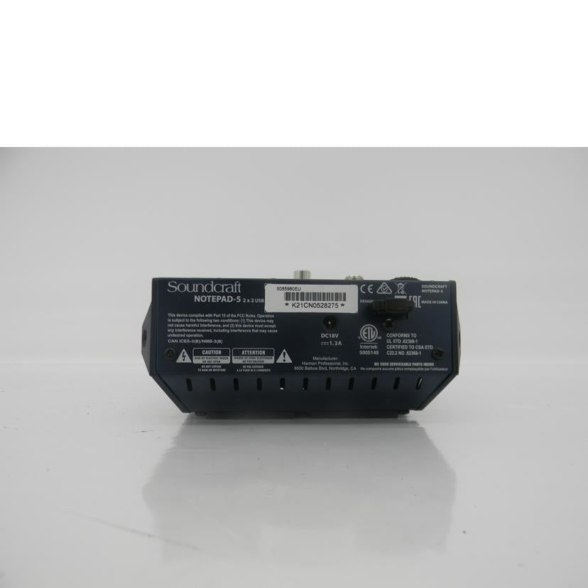 Soundcraft サウンドクラフト/オーディオインターフェース付 ミキシングコンソール/Notepad-5//ABランク/75