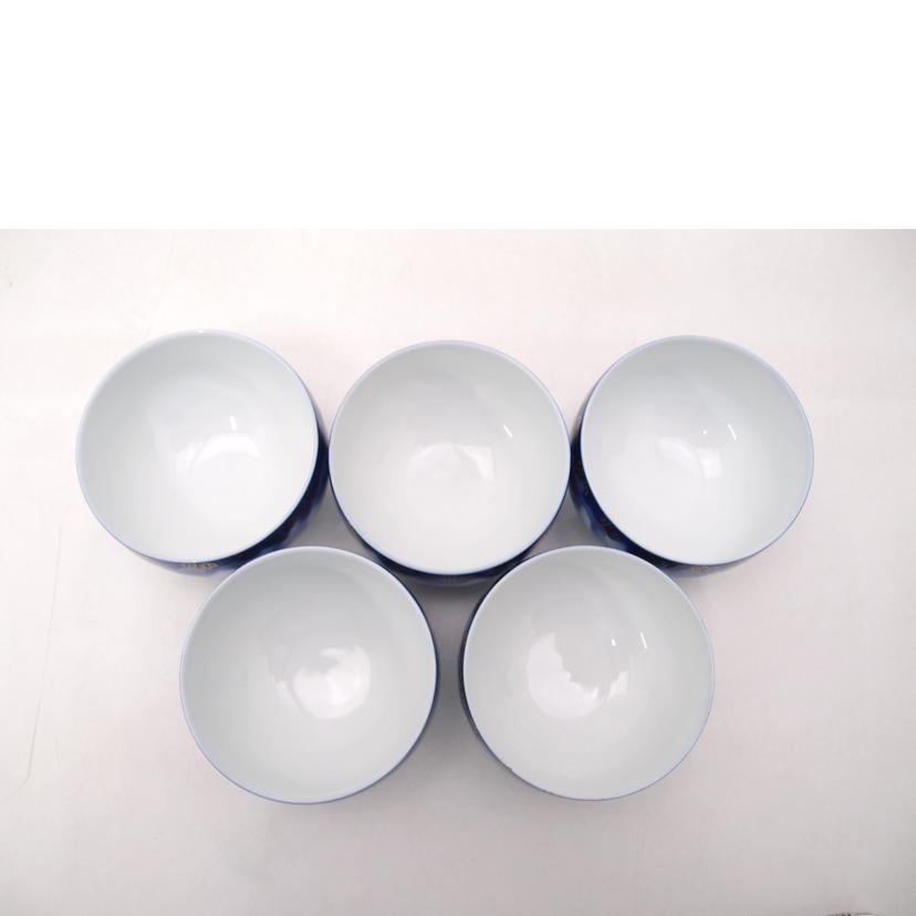 深川製磁/深川製磁 牡丹金ミル 蓋付き湯 み揃 5客//SAランク/69