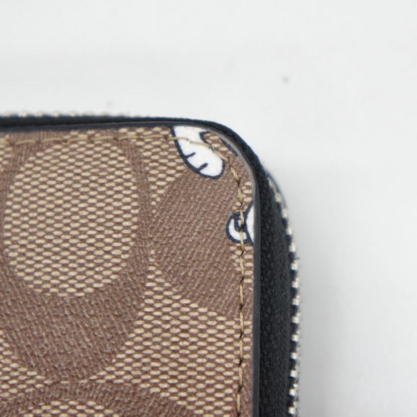 COACH コーチ/ジップアラウンドウォレット スヌーピー シグネチャー/C4596//D21**/Aランク/85