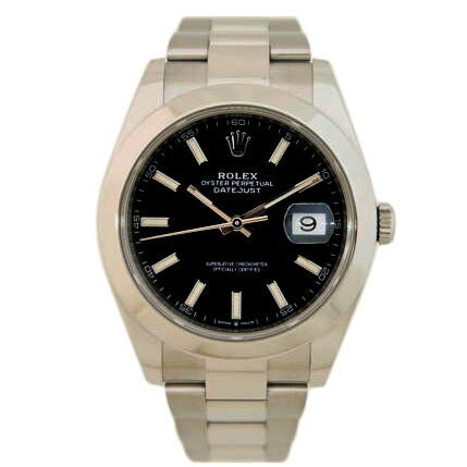 ROLEX ロレックス 腕時計 ランダムシリアル ギャラ2019年日付 ステンレス メンズ/デイトジャスト41・ブラック/ランダム番/126300//R62*****/Aランク/71