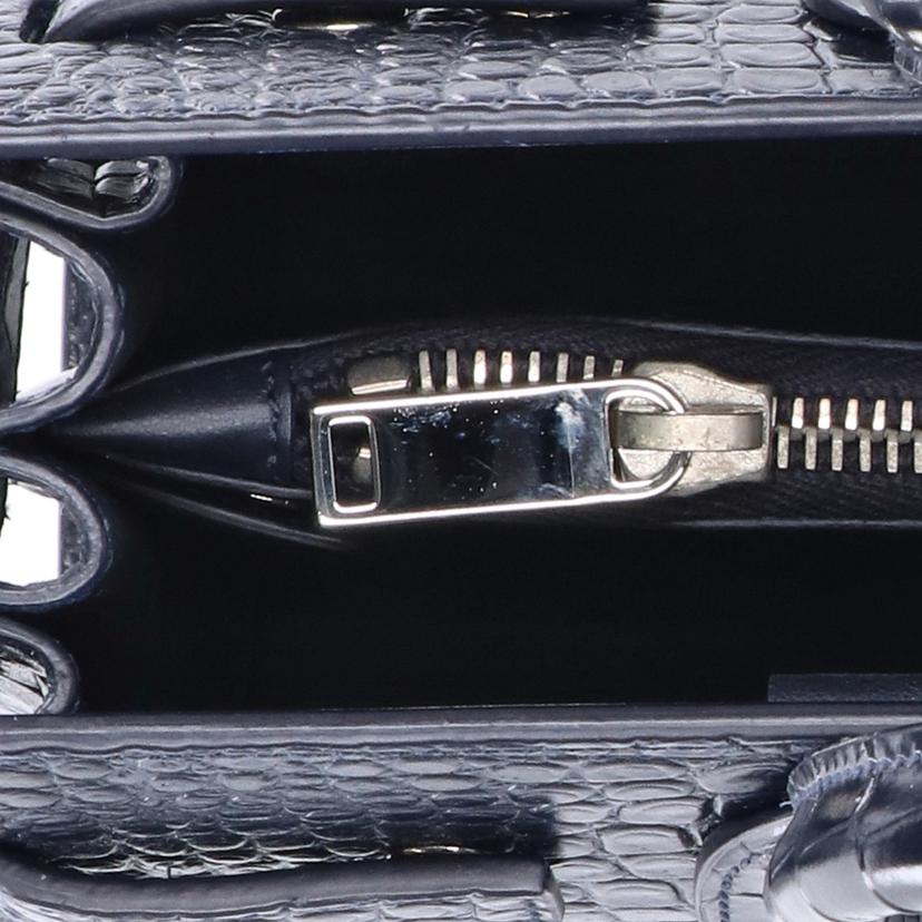 SAINT LAURENT サンローラン/サックドジュールベイビー/クロコ型押し/ネイビー/421863//011*/Aランク/18