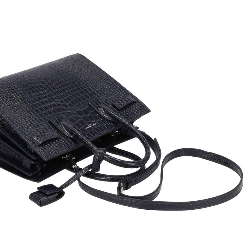 SAINT LAURENT サンローラン/サックドジュールベイビー/クロコ型押し/ネイビー/421863//011*/Aランク/18
