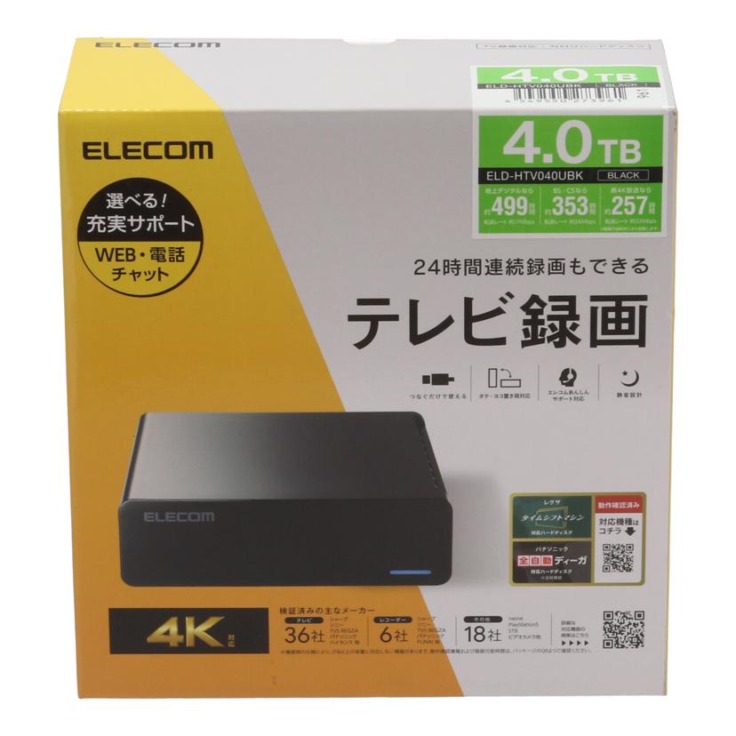 ELECOM エレコム /外付けHDD 4TB 未使用/ELD-HTV040UBK//257F01523786W1/Sランク/70