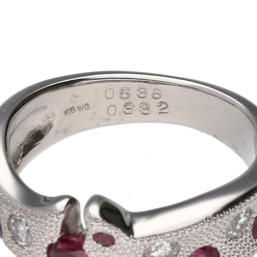 / K18WGルビーダイヤリング0.538/D0.332ct//Aランク/19