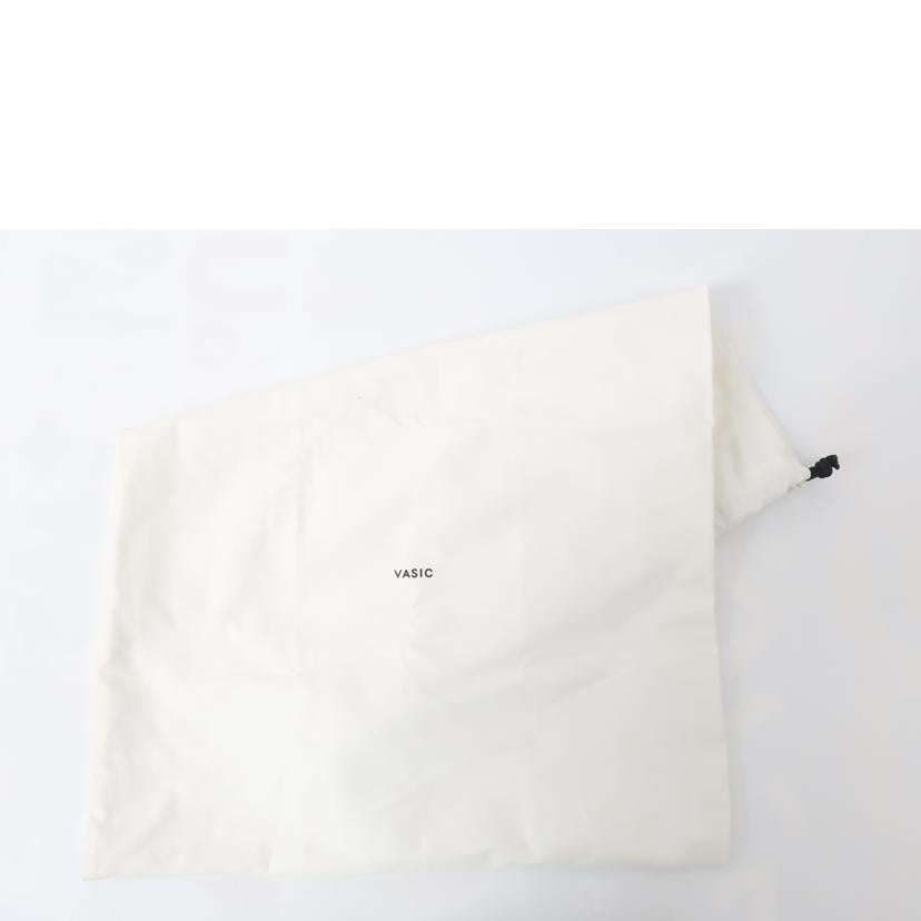 VASIC×TOMORROWLAND ヴァジック×トゥモローランド/レザーハンドバッグ 巾着 グレー×ネイビー//SAランク/65